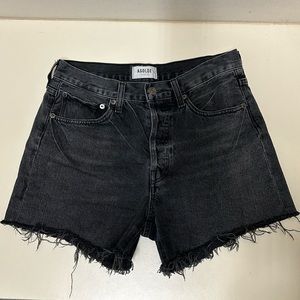 LIKE NEW Agolde high rise black denim 4in shorts | 26